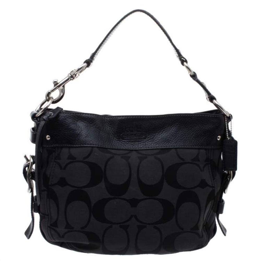 Coach Y2K Signature Canvas and Leather Zoe Hobo Shoulder Bag